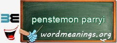 WordMeaning blackboard for penstemon parryi